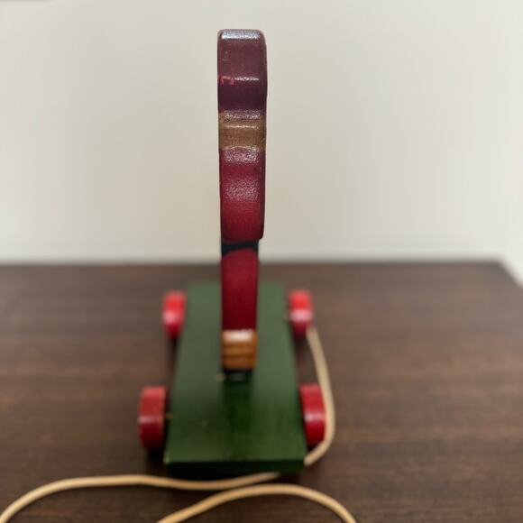 Vintage Santa Claus Pull Toy Wooden Christmas Nostalgic St. Nick - Picture 4 of 15